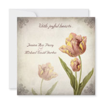 Faire-part de mariage rose de tulipe de perroquet