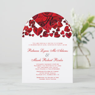 Faire-part de mariage Rose du Coeur Noir et Rouge