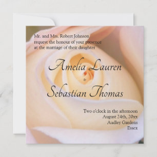 Faire-part de mariage Rose en or rose pâle
