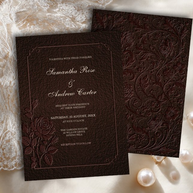Faire-part de mariage Rose Espresso foncé (Créateur téléchargé)