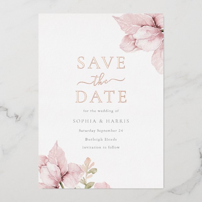 Faire-part de mariage rose gold Blush (Recto)