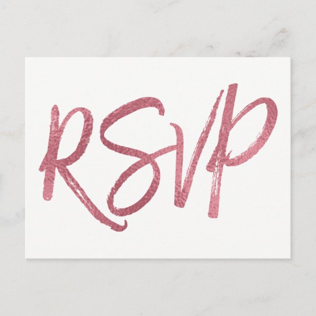 Faire-part de mariage rose Gold Foil RSVP (Devant)