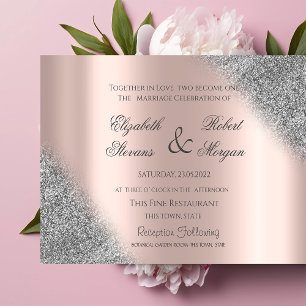 Faire-part de mariage rose gold ombre pailleté arg