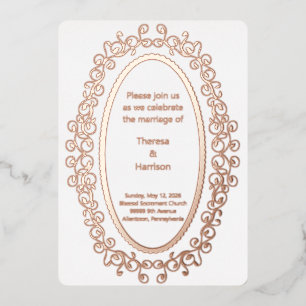 Faire-part de mariage rose Gold Oval Picture Frame