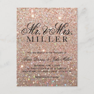 Faire-part de mariage - Rose Gold Parties scintill