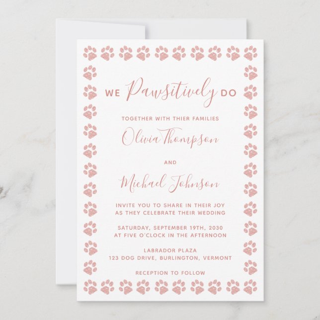 Faire-part de mariage rose Gold Parties scintillan (Devant)