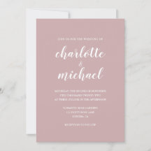 Faire-part de mariage Rose moderne simple et Dusty
