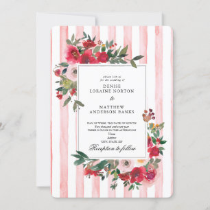 Faire-part de mariage rose Nosegay