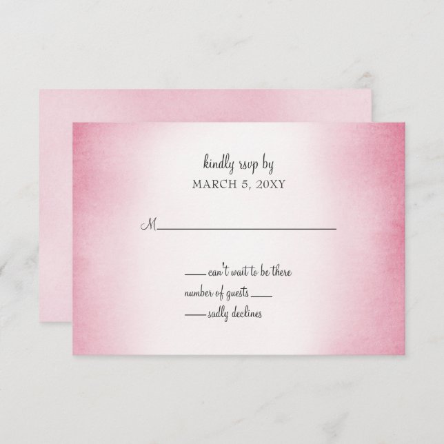 faire-part de mariage rose ombre rsvp (Devant / Derrière)