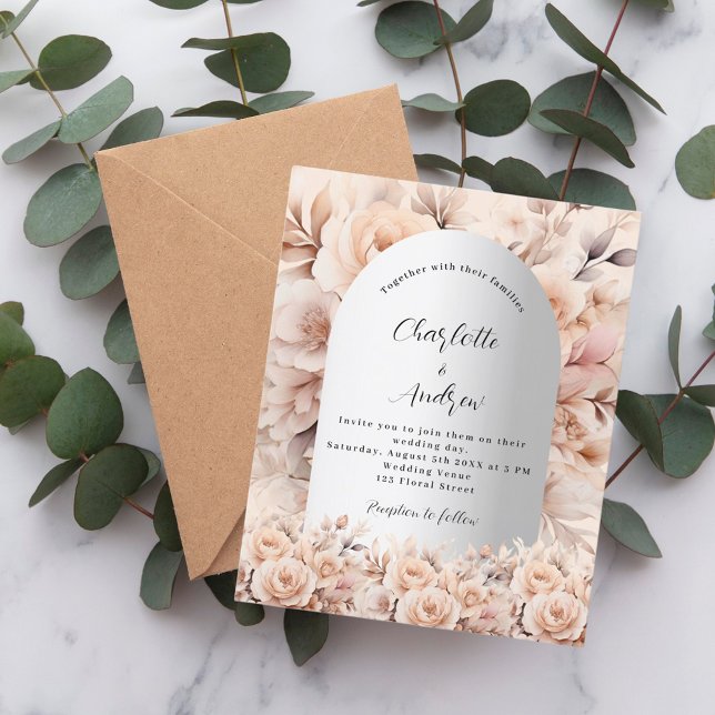 faire-part de mariage rose or argenté (Créateur téléchargé)