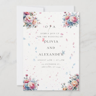 Faire-part de mariage Rose Pastel Watercolor