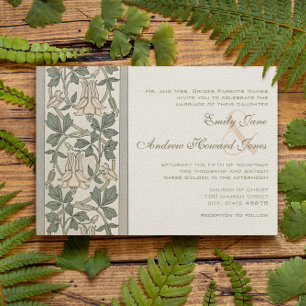 Faire-part de mariage rose Peachy Art nouveau