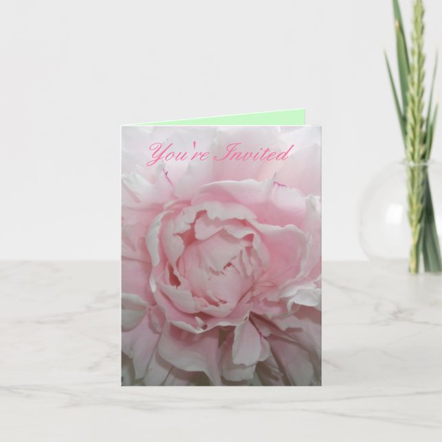 Faire-part de mariage rose Peony (Devant)