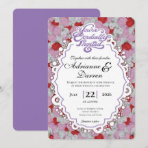 Faire-part de mariage Rose Petal 1 avec des lettre