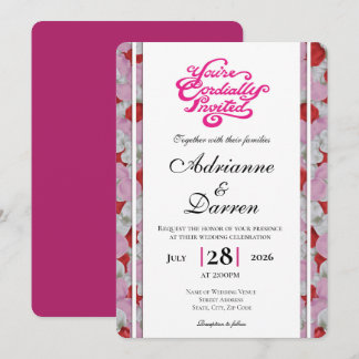 Faire-part de mariage Rose Petal Wedding Invite 3