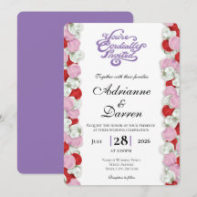 Faire-part de mariage Rose Petal Wedding Invite 4