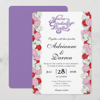 Faire-part de mariage Rose Petal Wedding Invite 4