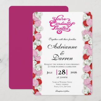 Faire-part de mariage Rose Petal Wedding Invite 4
