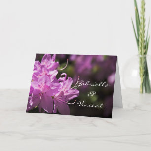 Faire-part de mariage rose Rhododendron