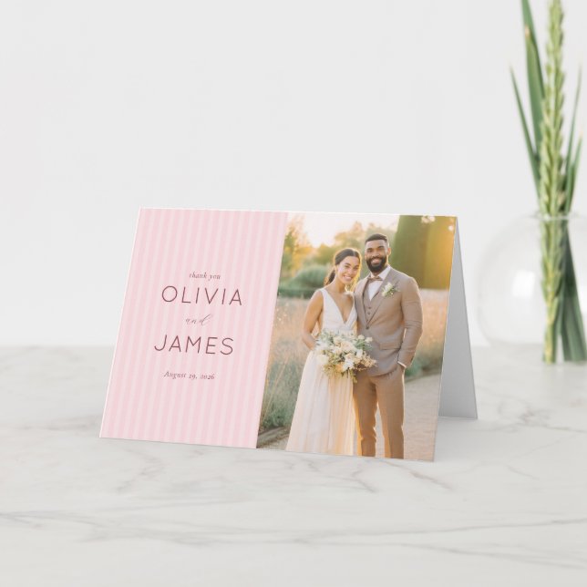 Faire-part de mariage rose romantique (Devant)