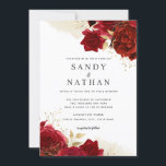 Faire-part de mariage Rose romantique Red Gold<br><div class="desc">Plus d'invitations de mariage moderne dans le Little Bayleigh Store!</div>