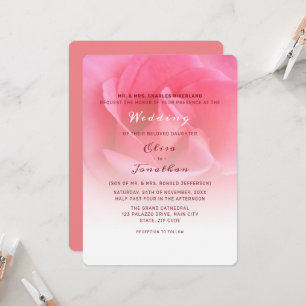Faire-part de mariage rose rose
