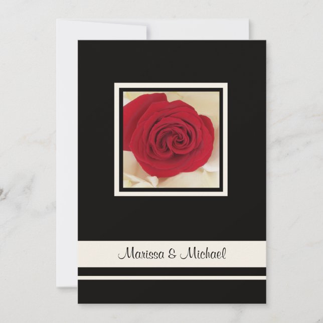 Faire-part de mariage Rose rouge (Devant)