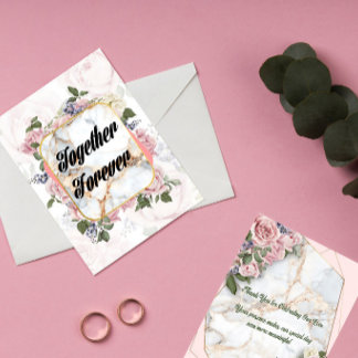 Faire-part de mariage rose Together Forever | Roma