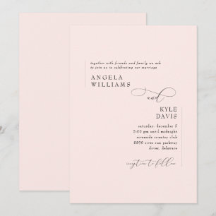 Faire-part de mariage rose vif moderne