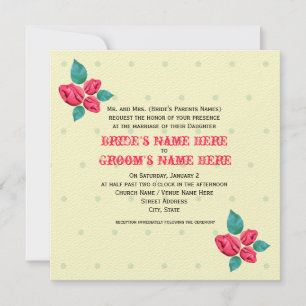 Faire-part de mariage Rose vintage