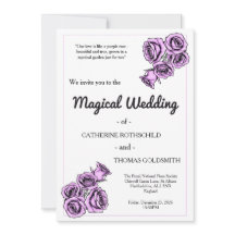 Faire-part de mariage Rose Violette Mystique