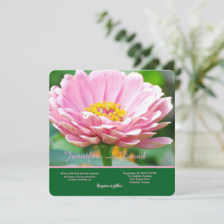 Faire-part de mariage rose Zinnia