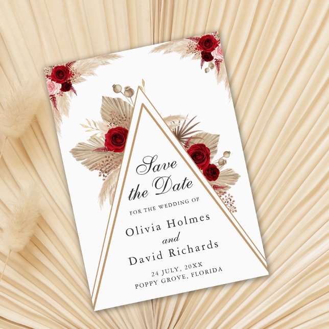 Faire-part de Mariage Roses de Bourgogne & Herbe d (Créateur téléchargé)