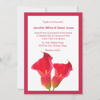 Faire-part de mariage rouge de Calla Lily