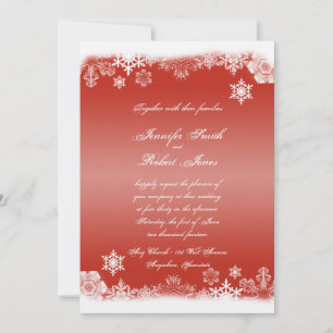 Faire-part de mariage rouge et blanc