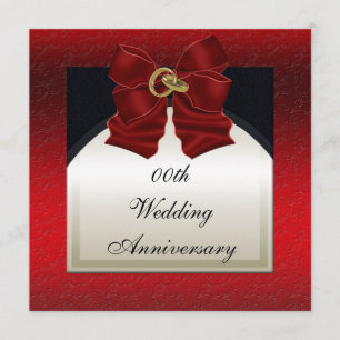 Faire-part de mariage rouge et noir pour anniversa