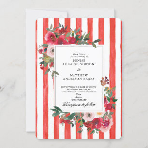 Faire-part de mariage rouge Poinciana