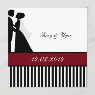 Faire-part de mariage rouge pour couple