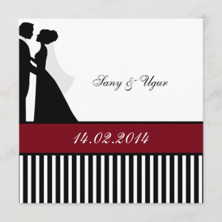 Faire-part de mariage rouge pour couple