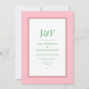 Faire-part de mariage rouge, rose et vert