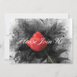 Faire-part de mariage rouge Tulip