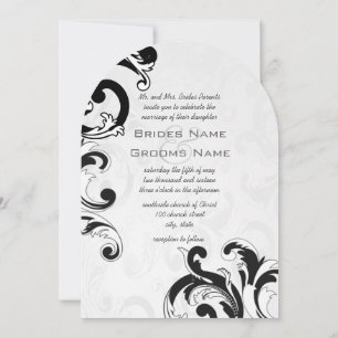 Faire-part de mariage Royal Black Swirls