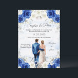 Faire-part de mariage Royal Blue Flowers Roses<br><div class="desc">Faire-part de mariage,  Fleurs Bleues Royales Roses,  Invitation de mariage</div>