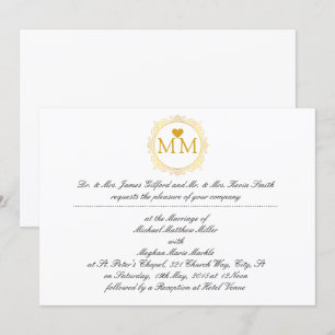 Faire-part de mariage royale   Script Monogramme G