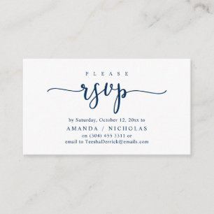 Faire-part de mariage RSVP, carte de script romant