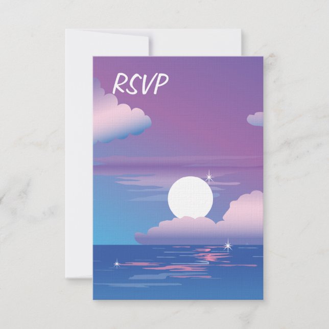 Faire-part de mariage RSVP de nuit tropicale (Devant)
