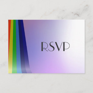 Faire-part de mariage RSVP Gay Rainbow et Rings