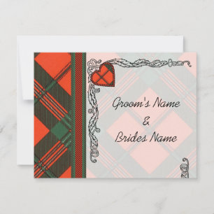 Faire-part de mariage RSVP Invitation Tartan Scott