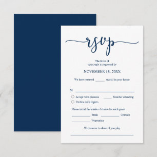 Faire-part de mariage RSVP Répondre, Carte des opt