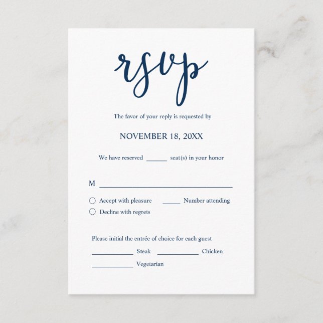Faire-part de mariage RSVP Répondre, Carte des opt (Devant)